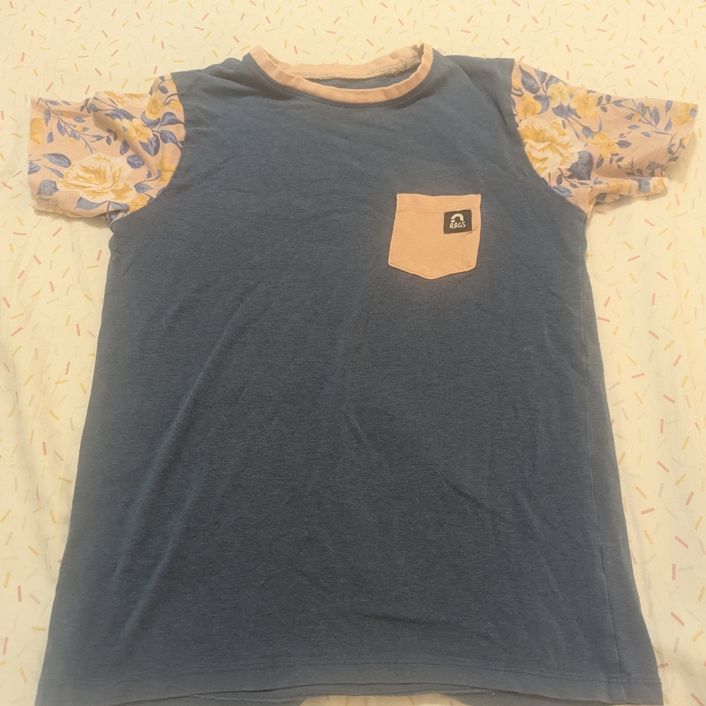 Rags to Raches Navy and Floral Kids Tee
